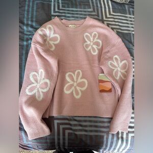 Pink Floral Women's Sweater